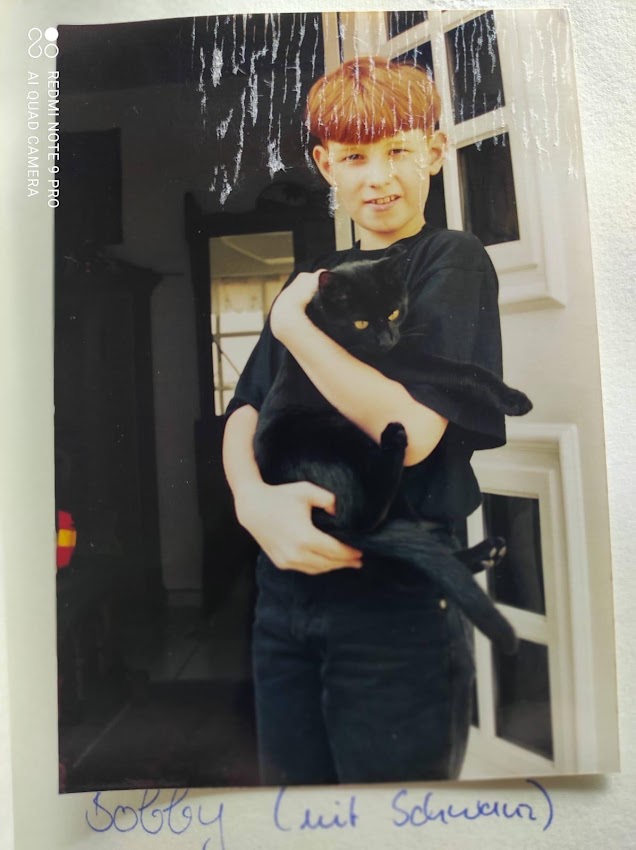 Jesus Christus mit Kater Bobby